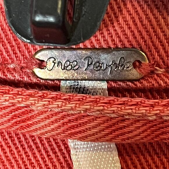 Free People Dropped Shoulder‎ Oversize Boxy Pink Red Trucker Jean Jacket Medium - Picture 5 of 9